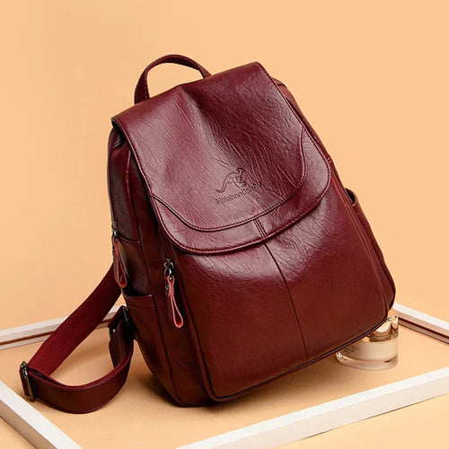 Backpack with laptop compartment and adjustable padded straps - Red
