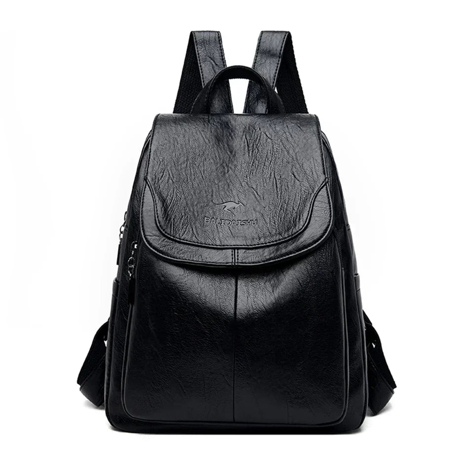 Backpack with laptop compartment and adjustable padded straps - Black
