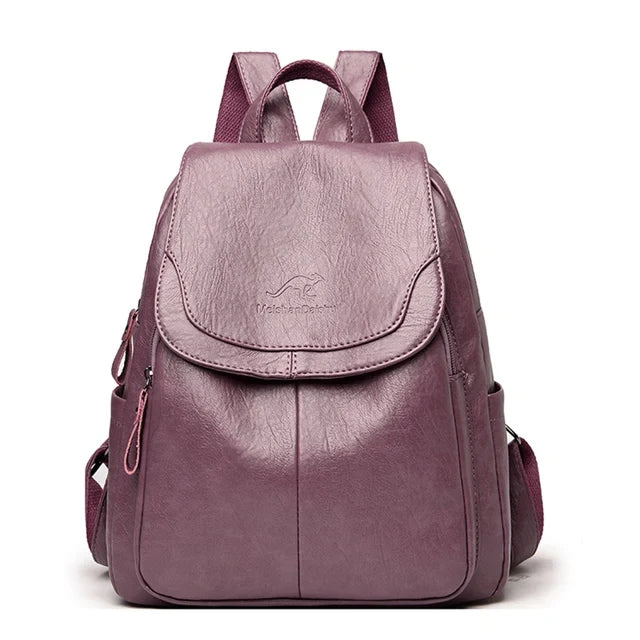 Backpack with laptop compartment and adjustable padded straps - Purple