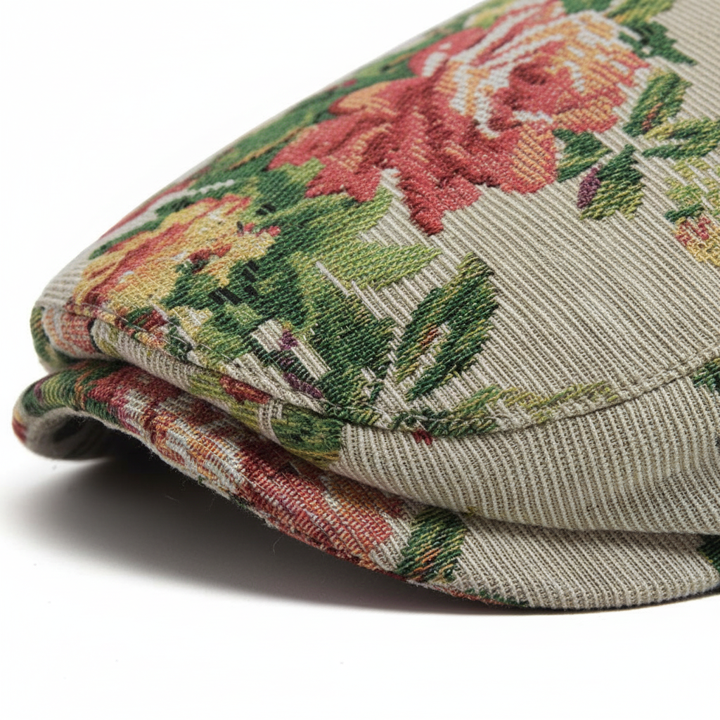 Floral Driver Cap in Textured Cotton Blend