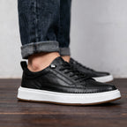 Leather Trainers with Cushioned Footbed