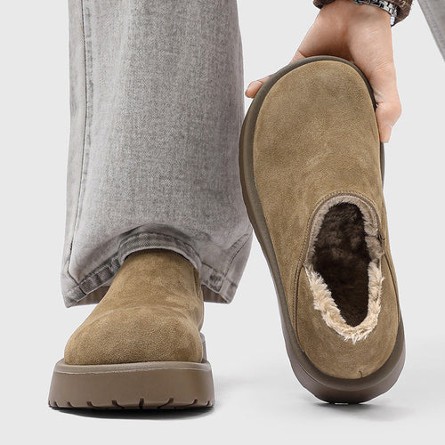 Faux-fur lined loafers with wide fit and cushioned sole