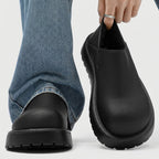 Faux-fur lined loafers with wide fit and cushioned sole - Black