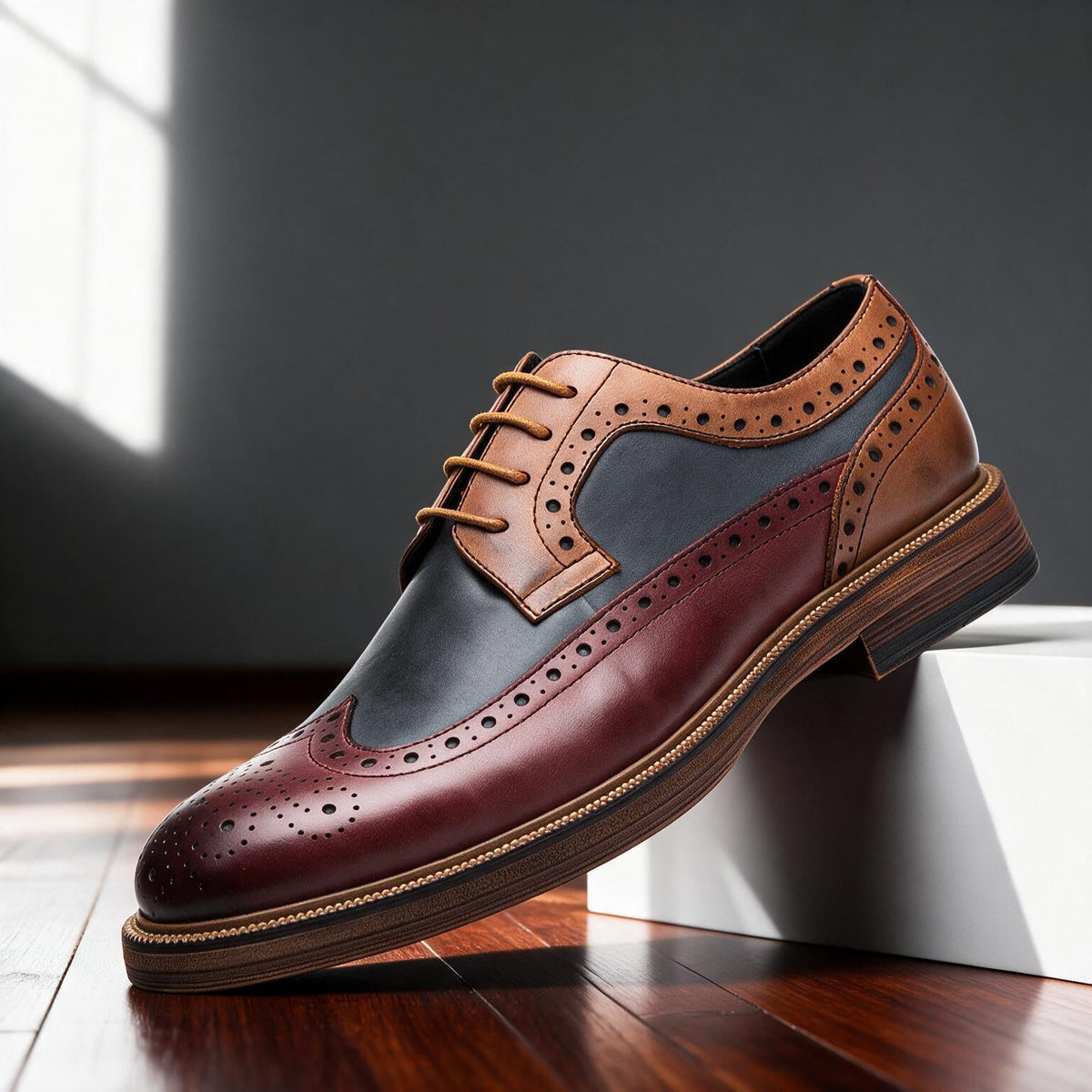 Men's Brogue Derby Shoes Lace-Up Cushioned Orthopaedic Comfort Sole