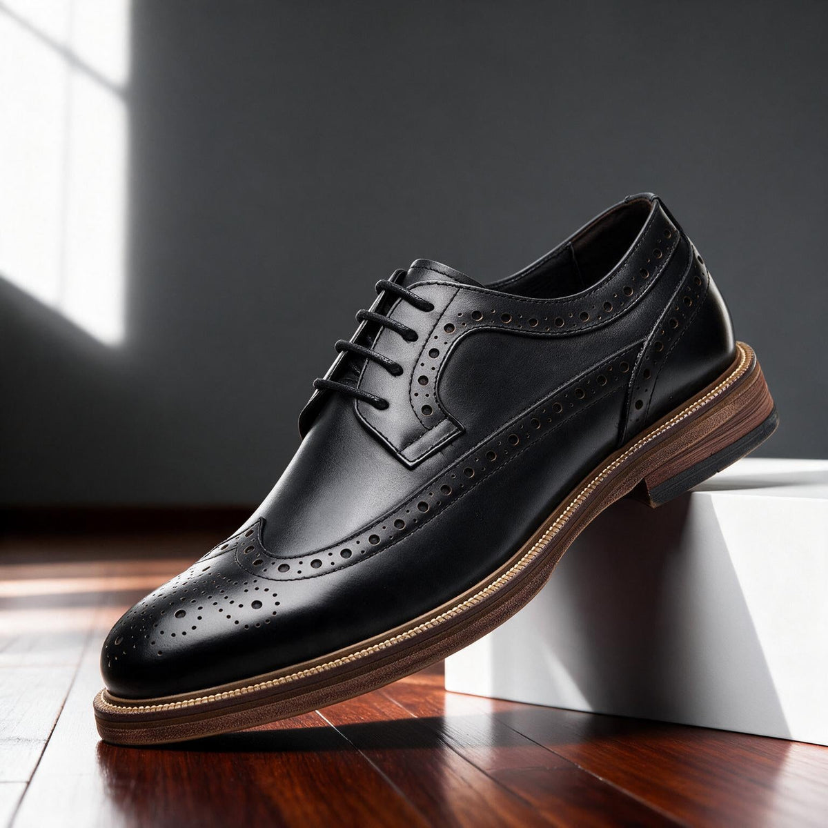 Men's Brogue Derby Shoes Lace-Up Cushioned Orthopaedic Comfort Sole