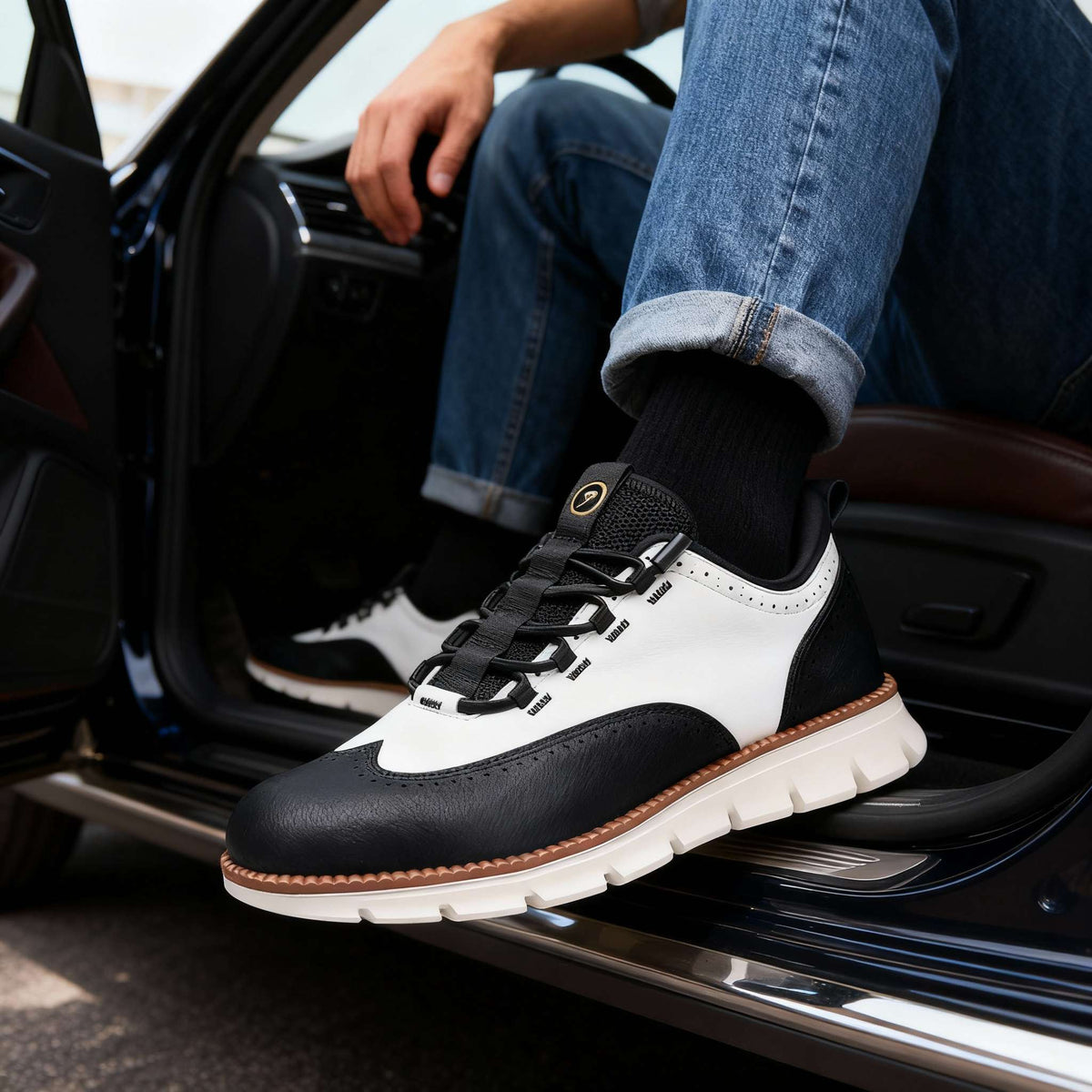 Men's Brogue Trainers with Perforated Detail