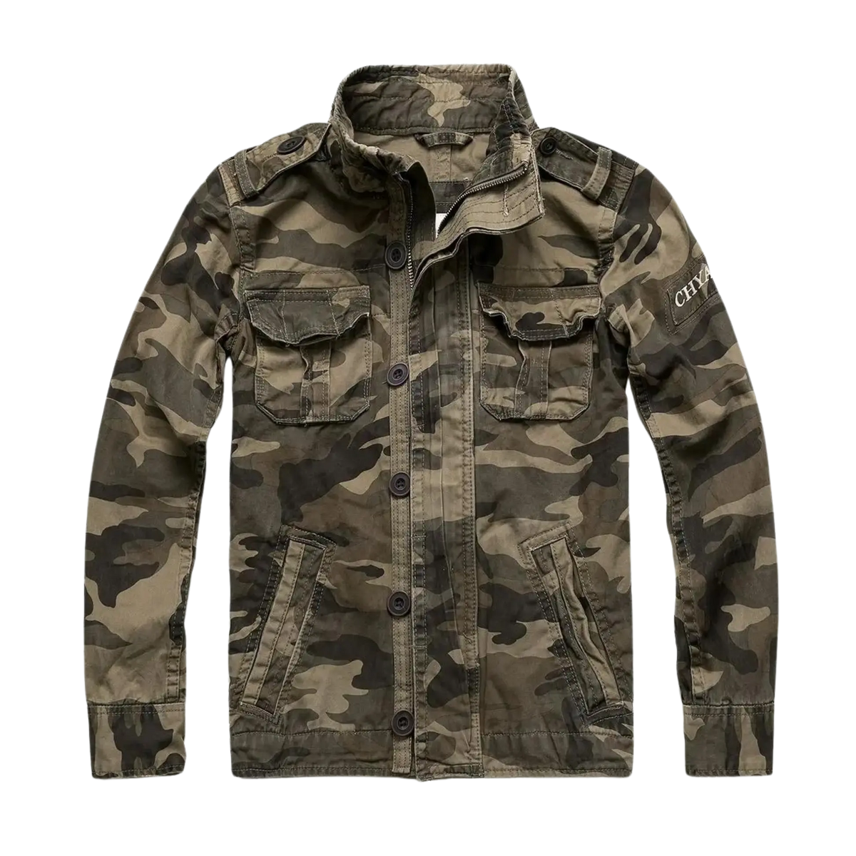 Men's classic long sleeve jacket with pockets - Brun