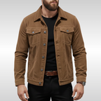 Men's Corduroy Jacket Classic Structured Fit - Light Brown