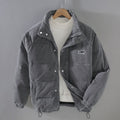 Men's Corduroy Jacket Thermal Insulated Comfort Fit - Grey