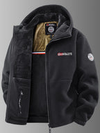 Men's Thermal Hooded Fleece Jacket - Black
