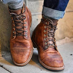 Men's Full Grain Leather Boots with Comfort Sole - Brown