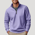 Men's Half-Zip Sweatshirt in Cotton Blend - Purple