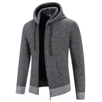 Men's cotton blend hoodie with drawstring hood - Grey