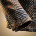 Men's Houndstooth Wool Blend Blazer with Notch Lapel