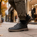 Men's Leather Trainers Cushioned Footbed