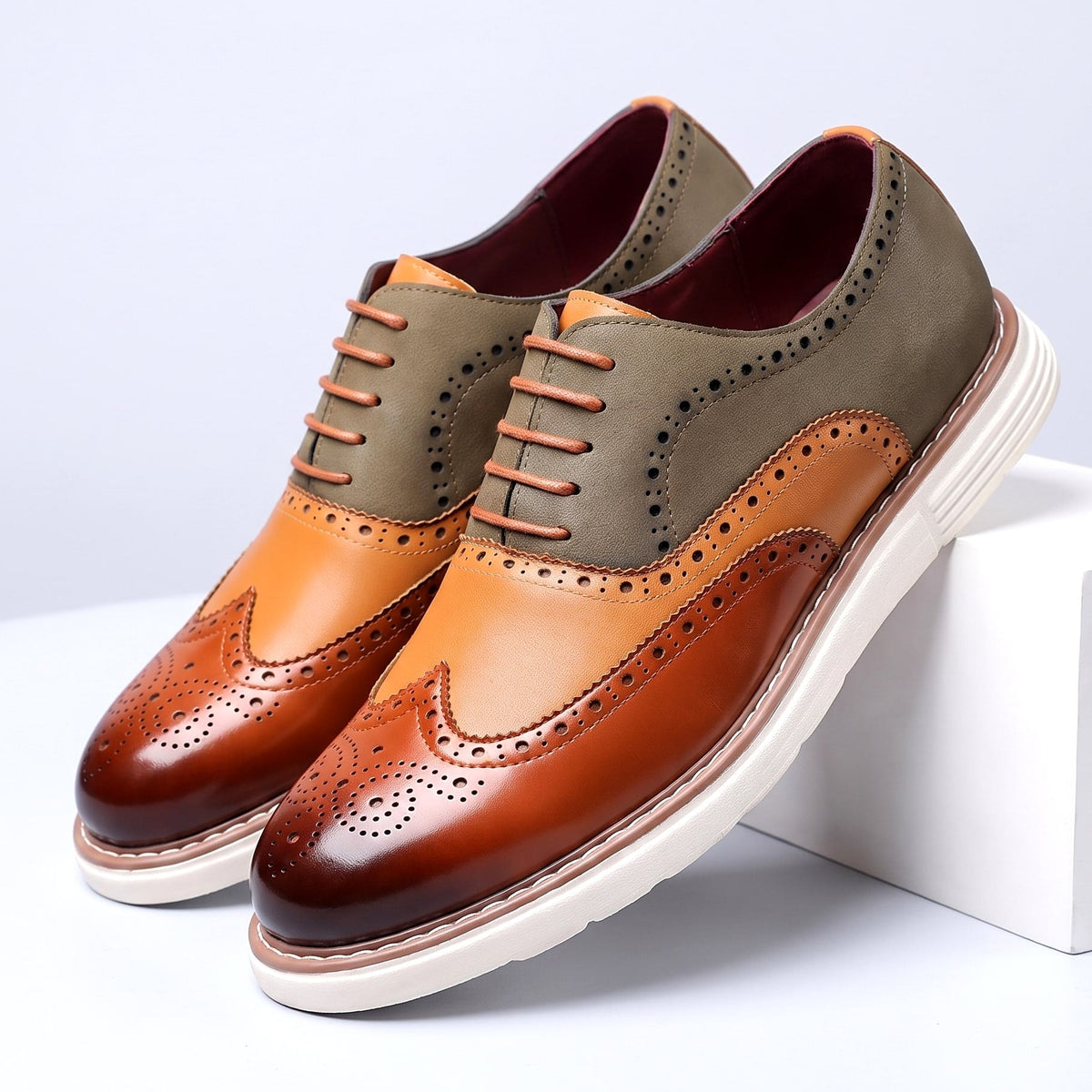 Men's Oxford Shoes Faux Leather Wingtip - Brown