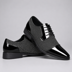 Men's Patent Leather Oxford Shoes with Pointed Toe