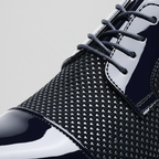 Men's Patent Leather Oxford Shoes with Pointed Toe