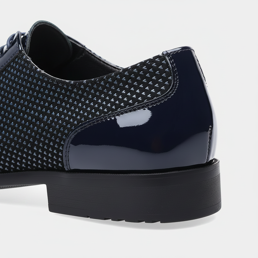 Men's Patent Leather Oxford Shoes with Pointed Toe