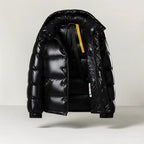 Men's Puffer Jacket with Thick Padding - Black