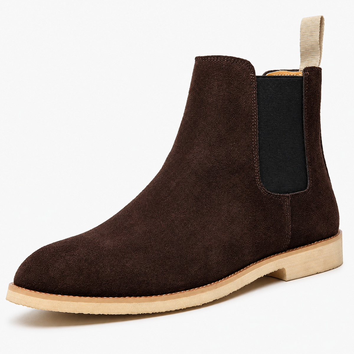 Men's Suede Chelsea Boots - Brun Foncé
