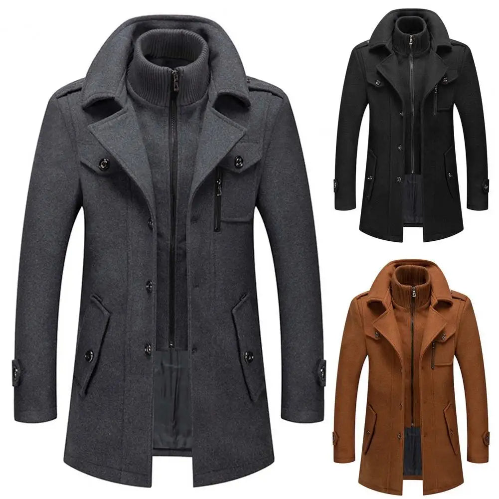 Men's Winter Coat Two-Piece Set with Lined Inner Gilet