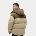 Men's winter jacket with fleece lining and removable hood