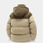 Men's winter jacket with fleece lining and removable hood
