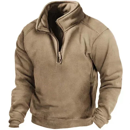 Men's Windproof Warm Winter Jumper - Brown