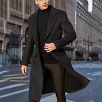 Men's Wool Overcoat with Lapel Collar