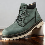 Men's work boots with reinforced upper and welted sole - Moss Green