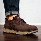 Trainers with cushioned EVA sole and ankle sock collar - Chestnut