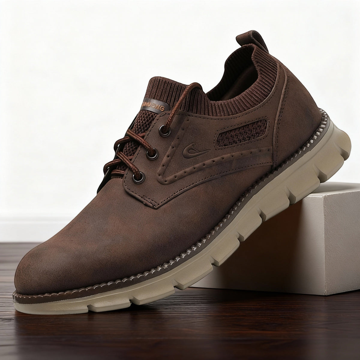 Trainers with cushioned EVA sole and ankle sock collar
