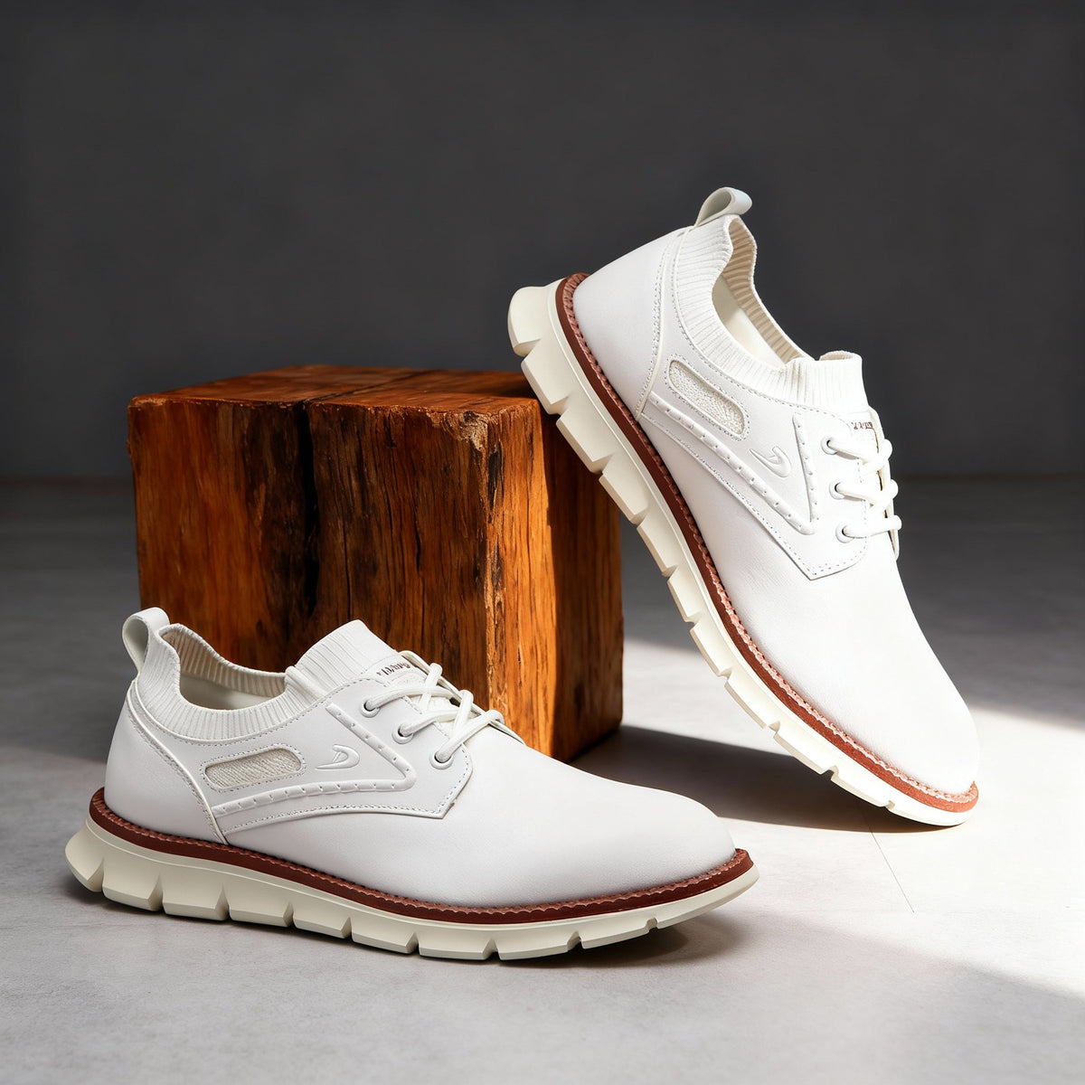 Trainers with cushioned EVA sole and ankle sock collar