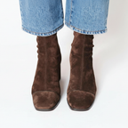 Women's Square Toe Ankle Boots with Block Heel