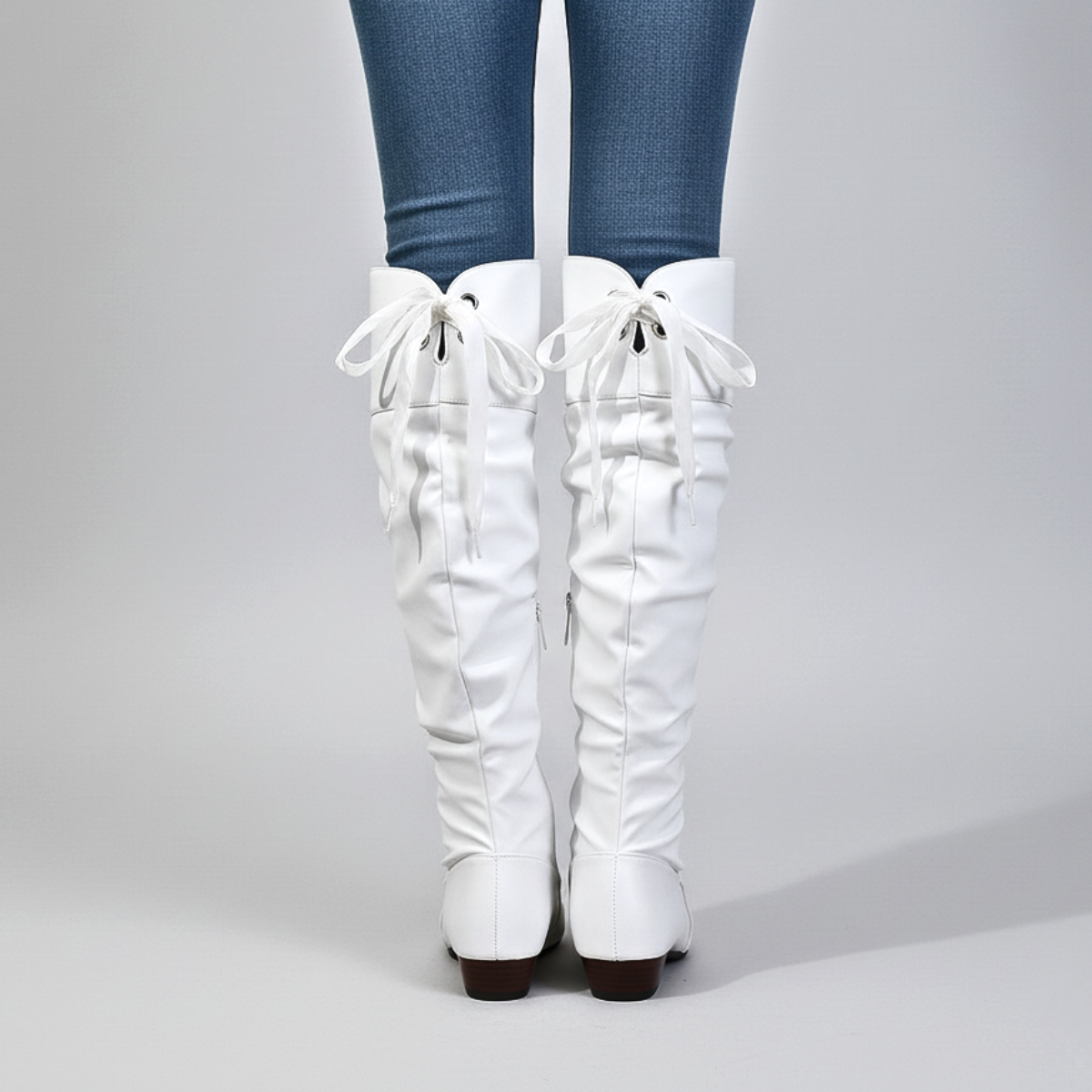 Women's Faux Leather Boots Almond Toe