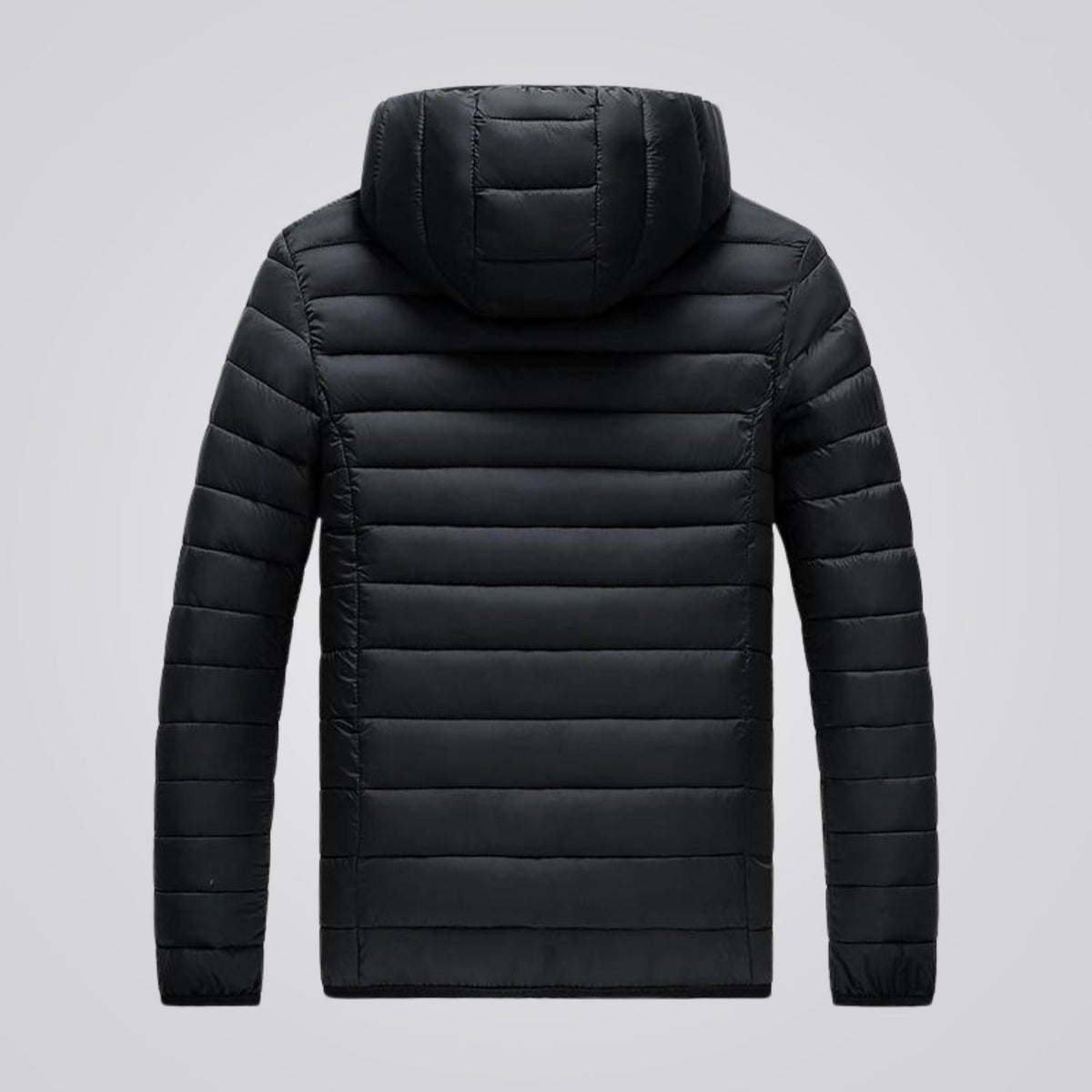 Women's hooded longline puffer jacket, quilted and padded for winter