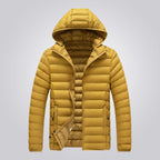 Women's hooded longline puffer jacket, quilted and padded for winter