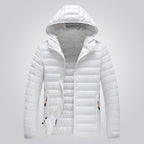 Women's hooded longline puffer jacket, quilted and padded for winter
