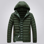 Women's hooded longline puffer jacket, quilted and padded for winter