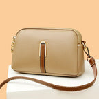 Women's Leather Crossbody Bag Pebbled - Khaki