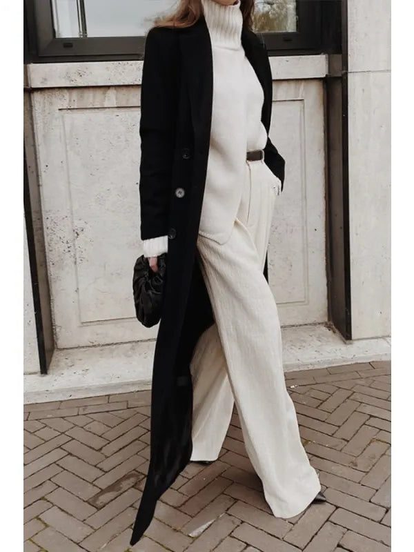 Women's Long Wool Overcoat Double-Breasted