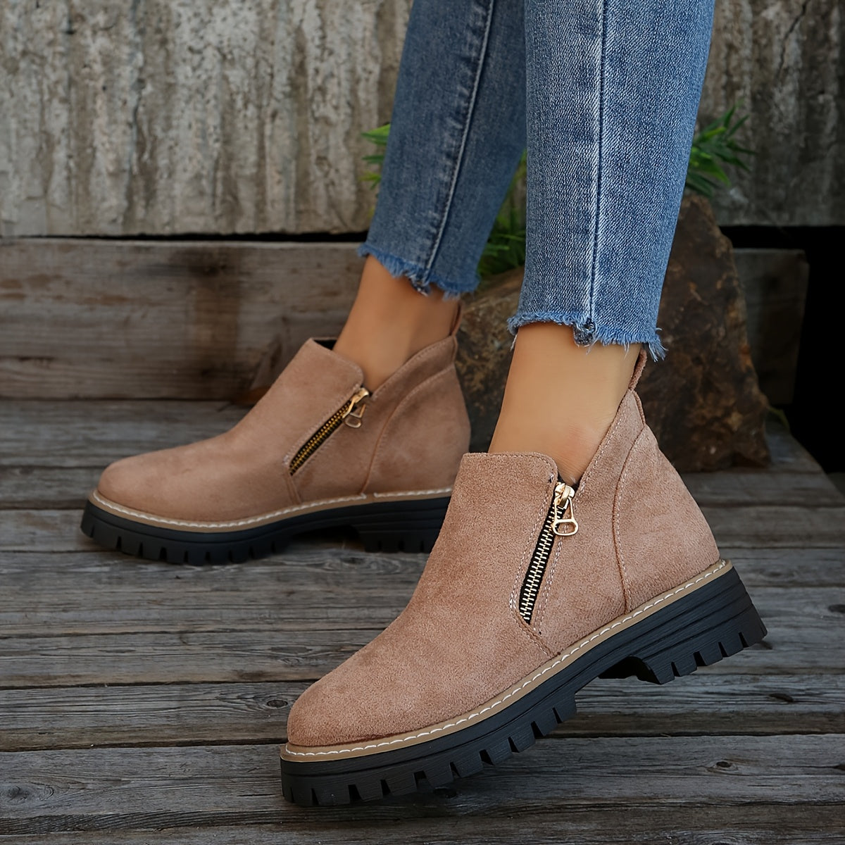 Women's Orthopaedic Ankle Boots Zipped Non-Slip Sole