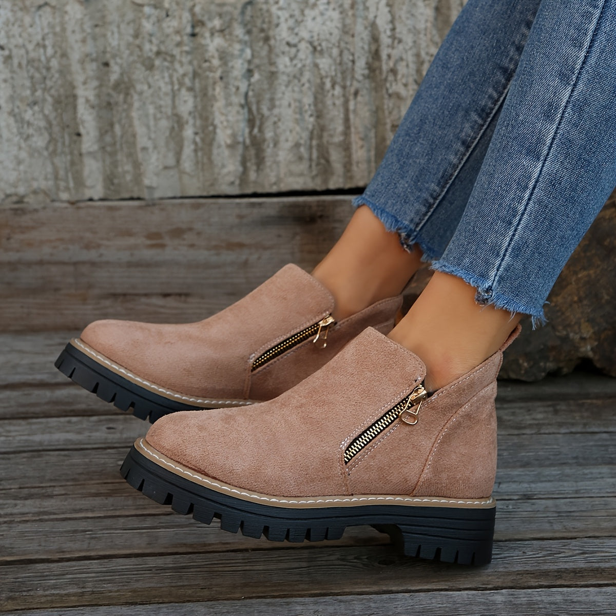Women's Orthopaedic Ankle Boots Zipped Non-Slip Sole
