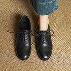 Women's Oxford Shoes Genuine Leather Lace-Up Comfort Insole