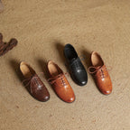 Women's Oxford Shoes Genuine Leather Lace-Up Comfort Insole