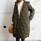 Women's Quilted Hooded Puffer Coat - Green