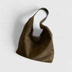 Women's minimalist shoulder bag with structured design - Green