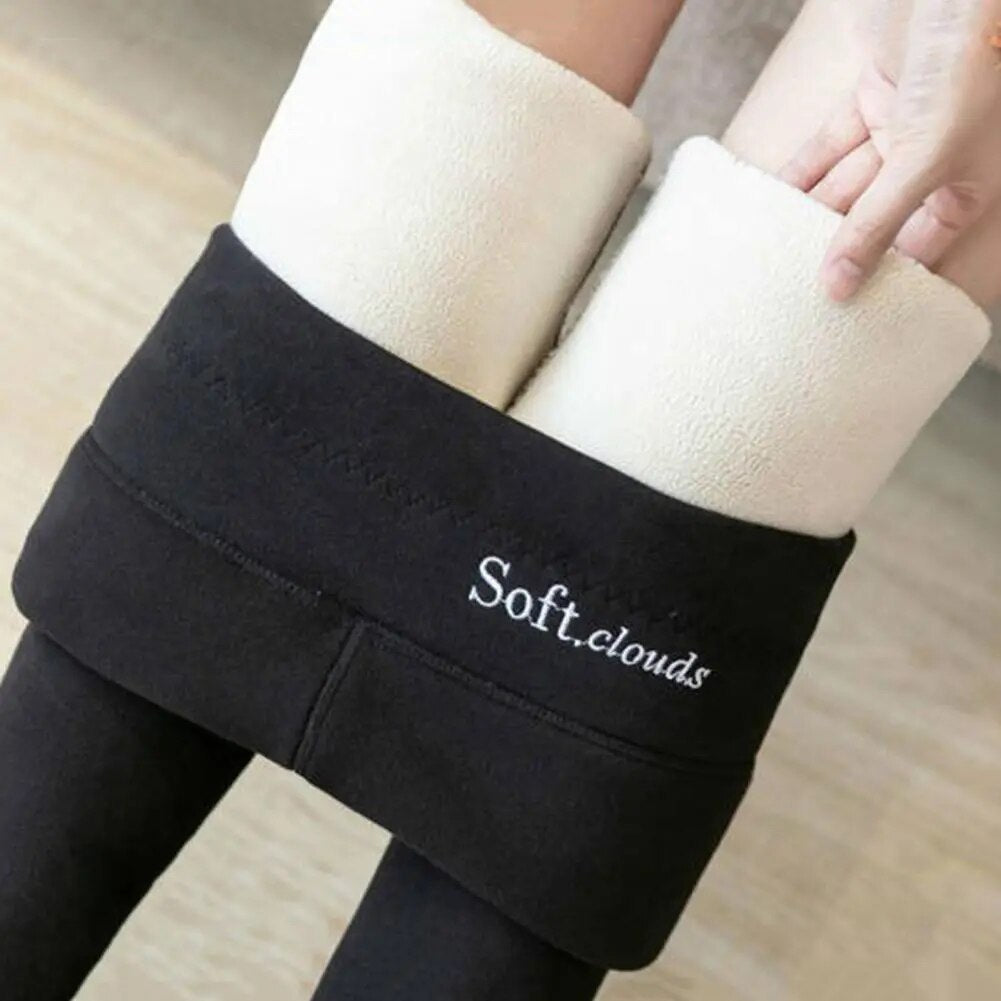 Women's winter trousers with fleece lining and stretch fabric