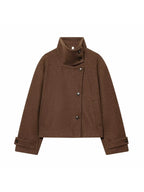 Women's Wool Coat High Collar Retro Fit